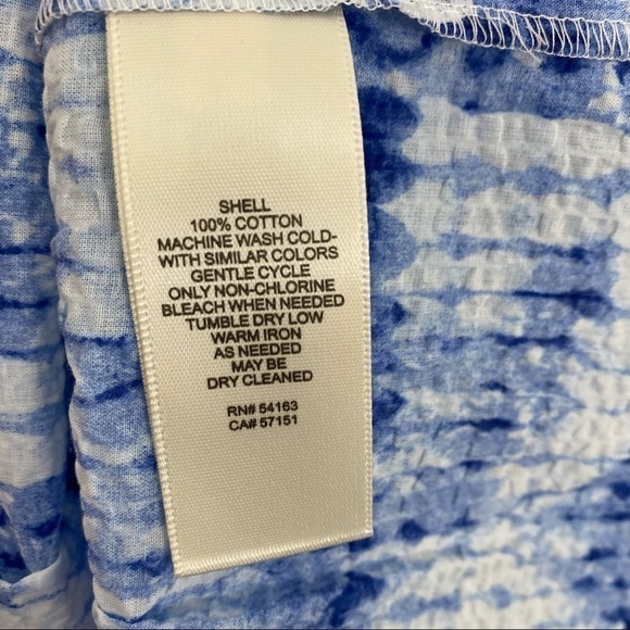 Eliza J Size 14 Blue White Tie Dye Halter Neck Sleeveless Trapeze Pockets Dress - Picture 11 of 13